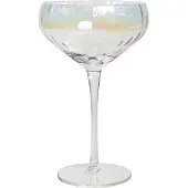 Beliani Champagnerschalen 4er Set Transparent Schimmernd Geriffelt 300 ml 30 cl Fassungsvermögen Mundgeblasen Sektschalen Sektgläser Cocktailgläser