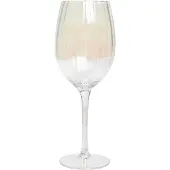 Beliani Rotweingläser 4er Set Transparent Schimmernd Geriffelt 530 ml 53 cl Fassungsvermögen Mundgeblasen Glaswaren Gläser