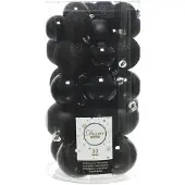 Christmas Decoration Weihnachtskugeln Kunststoff Mix 4-6cm 30er Set - Schwarz
