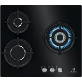 Electrolux Serie 300 KGE6633NOK, Schwarz, Integriert, 60 cm, Gaskochfeld, Glas, 3 Zone(n)