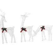 Beliani Outdoor Weihnachtsbeleuchtung LED weiss Rentiere 92 cm ANGELI