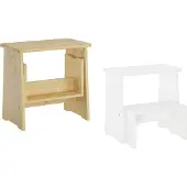 Erst-Holz Stufenhocker Klapphocker Tritthocker klappbar Kiefer natur oder weiß V-90.92-06