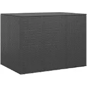 vidaXL Garten-Kissenbox PE Rattan 145x100x103 cm Schwarz