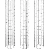 vidaXL Gabionen-Hochbeete 3 Stk. Rund Verzinkter Stahl Ø30x150 cm