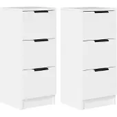 vidaXL Sideboards 2 Stk. Weiß 30x30x70 cm Holzwerkstoff