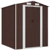 vidaXL Geräteschuppen Dunkelbraun 192x191x223 cm Verzinkter Stahl