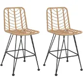 vidaXL Barhocker 2 Stk. 45x56x103,5 cm PE-Rattan und Stahl