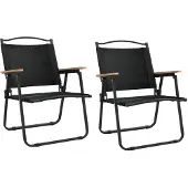 vidaXL Campingstühle 2 Stk. Schwarz 54x55x78 cm Oxford-Gewebe