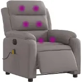 vidaXL Massagesessel Elektrisch Taupe Stoff