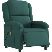 vidaXL Massagesessel Elektrisch Dunkelgrün Stoff