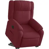 vidaXL Relaxsessel mit Aufstehhilfe Elektrisch Weinrot Stoff