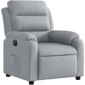 vidaXL Relaxsessel Elektrisch Hellgrau Stoff