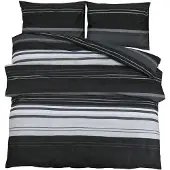 vidaXL Bettwäsche-Set Schwarz und Weiß 200x200 cm Baumwolle