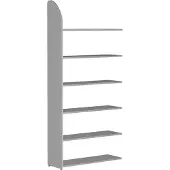Kerkmann Büroregal Dante, Regalfeld, H 2250 x B 1000 mm, ohne Rückwand, lichtgrau