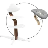 Stokke Nomi Bundle Hochstuhl Walnuss inkl. Newbornset, weiss