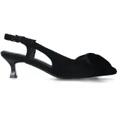 Manfield Schwarze Veloursleder-Slingbacks mit Schleife | Größe 37