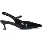 Manfield Schwarze Slingbackpumps aus Lackleder | Größe 38