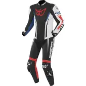 Berik Monza Schwarz Weiß Rot Blau 1-Teiler Motorrad Lederkombi Größe 56