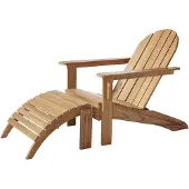 Cinas Gartenliege Adirondack Teak mit Hocker