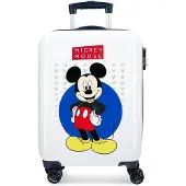 Disney Unisex für Kinder. 4681762 Mickey Genießen Sie die Day Blue Starre Kabinentasche -36x55x20cm (OSFA), Weiß, Lässig, ABS/Polykarbo