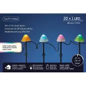 Lumineo Set de 20 Lichter LED de Weihnachten mit Form de Pilz, mehrfarbig und 8 Funktionen, Flackereffekt