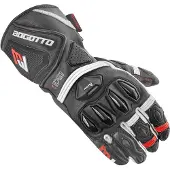 Bogotto Monza Perforierte Schwarz Rot Weiß Handschuhe Größe XS