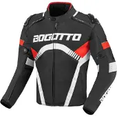 Bogotto Boomerang Wasserdichte Motorrad Textil Jacke, schwarz/rot, XS