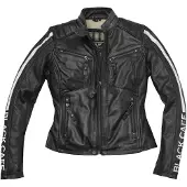 Black-Cafe London Toronto Damen Motorrad Lederjacke, schwarz/weiß, S