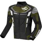 Berik Torino Evo wasserdichte Motorrad Textiljacke, schwarz/grau/grün, 52