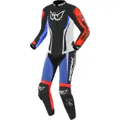 Berik Monza Damen Schwarz Weiß Rot Blau 1-Teiler Motorrad Lederkombi Größe 40