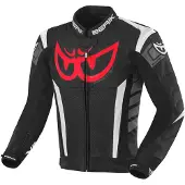Berik Zakura Schwarz Weiß Rot Grau Motorrad Lederjacke Größe 56