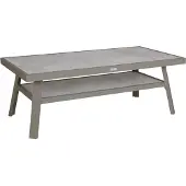 Brafab Loungetisch Samvaro 90 x 50 x 140 cm Aluminium Glas Khaki Grau