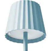 Beliani LED-Tischlampe Hellblau Metall mit Schirm Gewellt Rillen-Optik Kegelform Touch-Funktion Modern In- & Outdoor Beleuchtung Schreibtischlampe