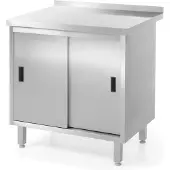 Hendi Wandtischschrank mit Schiebetüren – verschweißt, Profi Line, 800x600x(H)850mm