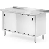 Hendi Wandtischschrank mit Schiebetüren ‚Äì verschweißt, Profi Line, 1400x600x(H)850mm