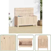 The Living Store Gartentruhe 108x42,5x54 cm Massivholz Kiefer