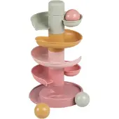 Adlibris Little Dutch Spiral Tower Pink - Murmelbahn - 5 Teile - 3 Kugeln - Stapelturm
