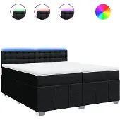 vidaXL Boxspringbett mit Matratze Schwarz 200x200 cm Stoff