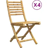 vidaXL Gartenstühle 4 Stk. Klappbar 43x54x88 cm Bambus