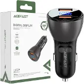 Acefast Autoladegerät 45W 2X Usb, Qc3.0, Afc, Fcp, Scp Schwarz (B7 Schwarz)