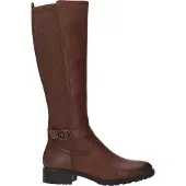 Tamaris Damen Stiefel Langschaft Zierschnalle Stretchschaft Leder 1-25618-43, Größe:39 EU, Farbe:Beige