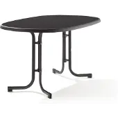 Sieger Tisch 252/G 140 x 90 cm grau Gestell aus Stahl in eisengrau, Tischplatte aus Mecalit-Pro in anthrazit