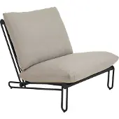 Brafab Gartensessel Blixt mit Kissen aus Aluminium, modern, schwarz/beige, Outdoor geeignet