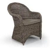 Brafab Gartenstuhl Paulina von aus Kunst-Rattan mit Kissen, klassisch, braun, gepolstert