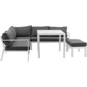 Ebuy24 Ramos Lounge-Set 3 Teile grau,weiß.