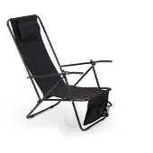 Brafab Gartenliegestuhl Colorado von aus Aluminium, klassisches Design, schwarz, robust und pflegeleicht