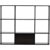 Venture | Wandregal Amaraillo Schwarz MDF 150x120x35 cm | NADUVI