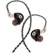 Intezze ALPHA in-ear headphones with dynamic converters and silver-plated detachable cable Black