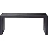 Cinas - Rippenbank 3 personen - Schwarz lackiertes Mahogni (4073021)
