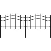 vidaXL Gartenzaun Woerden mit Speerspitze Schwarz 240 x 75 cm Stahl